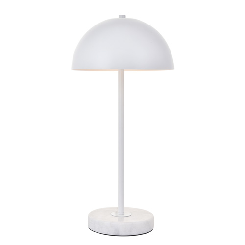 Forte Collection 1-Light Table Lamp in White with Hemispherical Shade Elegant Lighting LD4026T10WH