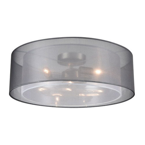 Genteel Collection 1-Light Flush Mount Pendant with Outer Black/Inner White Organza Shades Elk 1223-030