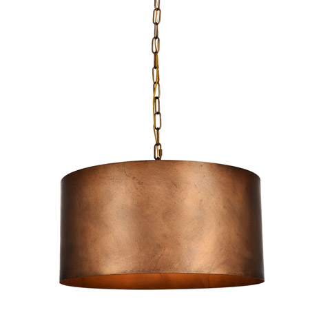 Manual Collection 3-Light Rustic Pendant in Brass with Chain Elegant Lighting LD6015D20BR 