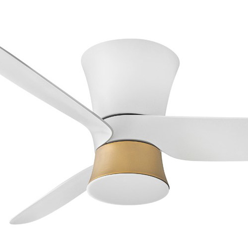 Neo Collection 52” 3-Blade Ceiling Fan in Matte White with Brass Accent Hinkley 905452FMW-LDD