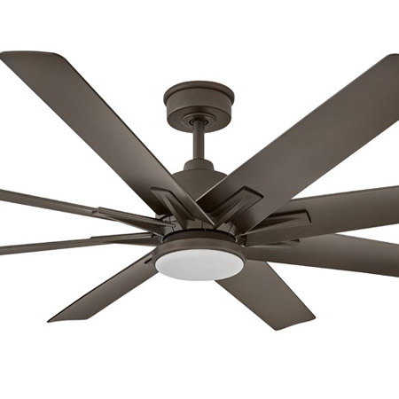 Concur Collection 66” 8-Blade Ceiling Fan in Metallic Matte Bronze with Integrated White Frosted LED Light Hinkley 904566FMM-LWD