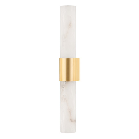 Ellington Collection 2-Light Bathroom Wall Sconce with Gold-Banded Alabaster Shade Hudson Valley 1152-AGB