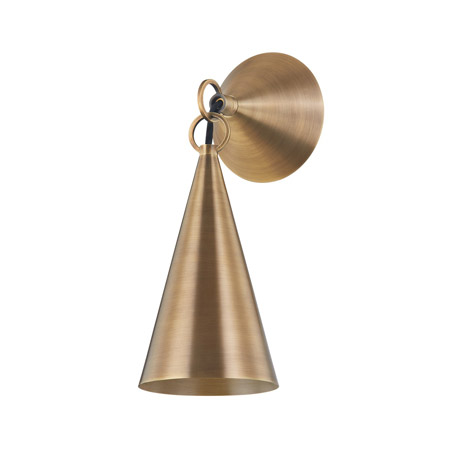 Midvale Collection 1-Light Patina Brass Wall Sconce with Conical Shade Troy Lighting B1912-PBR