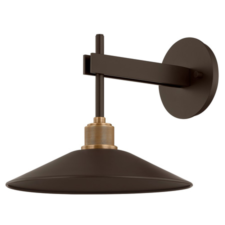 Harac Collection LED Outdoor Wall Mount Sconce in Patina Brass and Bronze Troy Lighting B7810-PBR/BRZ