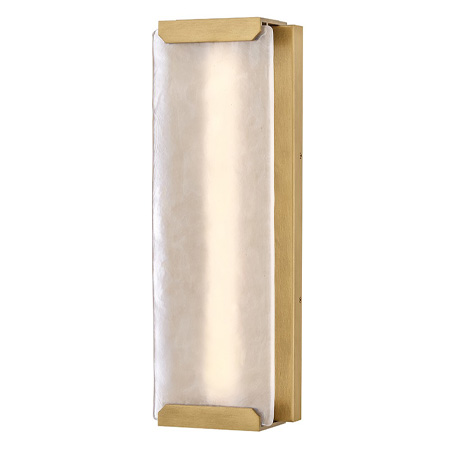 Zayde Collection LED Outdoor Wall Mount Lantern in Heritage Brass with Inner Etched Glass Panel Hinkley 28975HB