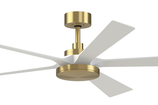 TorchAire Collection 52” 5-Blade Ceiling Fan in Brushed Satin Brass with Matte White Blades Fanimation FPD8564BS