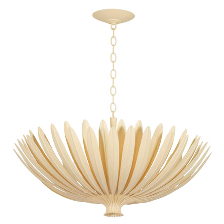 Whitfield Collection 3-Light Semi Flush Mount in Cream Plaster with Leaf-Design Metal Shade Hudson Valley 1836-CP