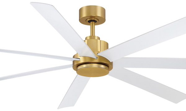 Pendry Collection 72” 7-Blade Ceiling Fan in Brushed Satin Brass with Matte White Blades Fanimation FPD6872BSMW