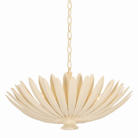 Whitfield Collection 4-Light Chandelier in Cream Plaster with Layered Botanical Leaf Shade Hudson Valley 1823-CP