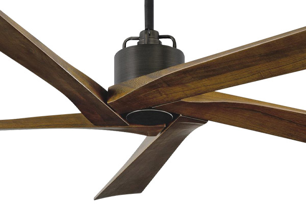 Aspen Collection 56” 5-Blade Ceiling Fan in Aged Pewter with Dark Walnut Blades Visual Comfort 5ASPR56AGP