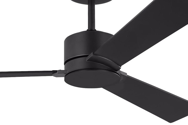Rozzen Collection 44” 3-Blade Ceiling Fan in Midnight Black with Midnight Black Blades Visual Comfort 3RZR44MBK