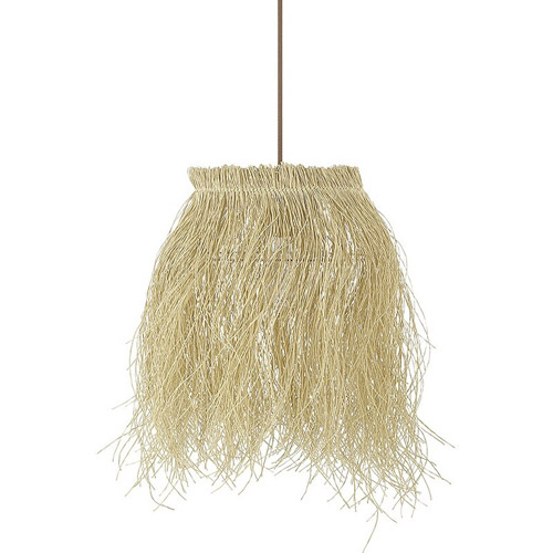 Abstract Collection 1-Light Pendant in Brass with Faux Rattan Shade M7033NR