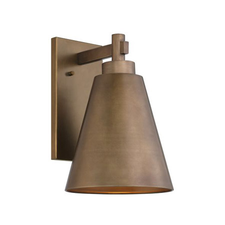 Ryder Collection 1-Light Outdoor Wall Mount Lantern in Atlas Bronze with Solid Metal Shade* *Dark Sky Friendly Savoy House 5-806-DS-273